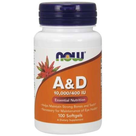 NOW Foods Vitamin A & D, 10000/400 IU - 100 softgels