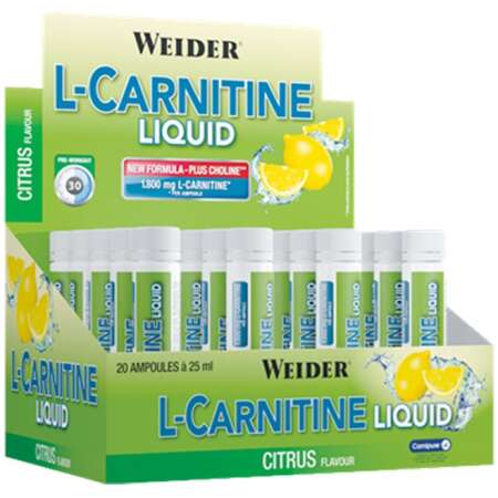 Weider L-Carnitine Liquid, Citrus - 20 x 25 ml.