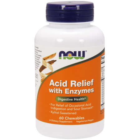 NOW Foods Acid Relief with Enzymes - 60 chewables