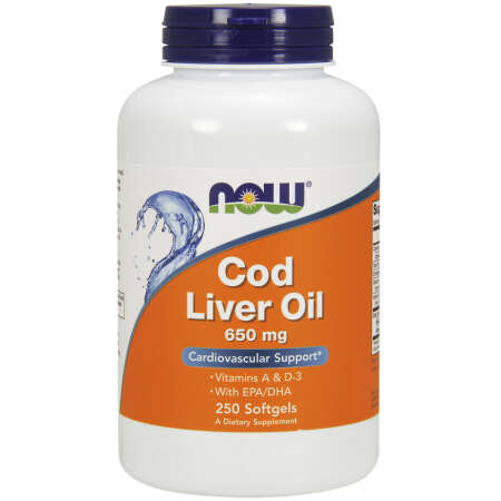 NOW Foods Cod Liver Oil, 650mg - 250 softgels