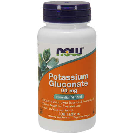 NOW Foods Potassium Gluconate, 99mg - 100 tablets