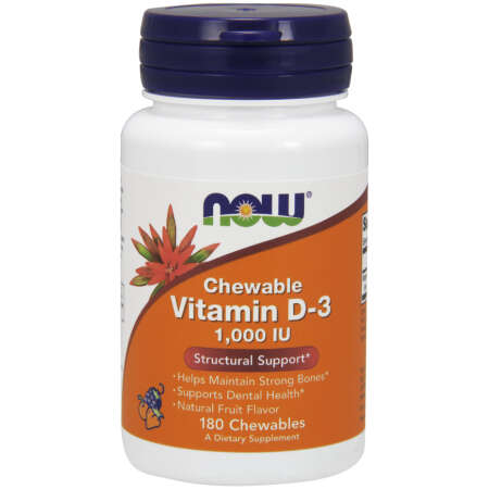 NOW Foods Vitamin D-3, 1000 IU (Chewable) - 180 chewables