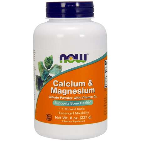 NOW Foods Calcium & Magnesium, Citrate Powder with Vitamin D3 - 227g