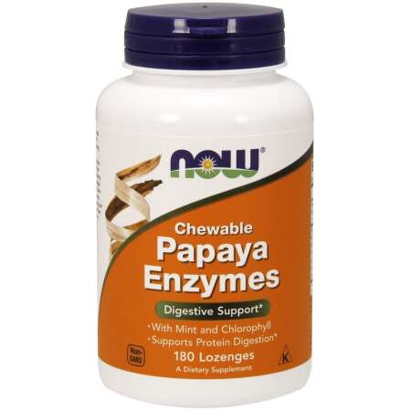 NOW Foods Papaya Enzyme, Chewable - 180 lozenges