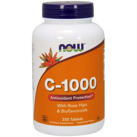 NOW Foods Vitamin C-1000 with Rose Hips & Bioflavonoids - 250 tablets