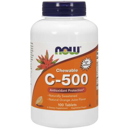 NOW Foods Vitamin C-500 Chewable, Orange - 100 tabs