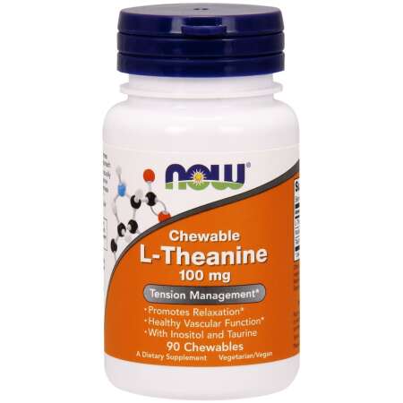 NOW Foods L-Theanine with Inositol and Taurine, 100mg - 90 chewables