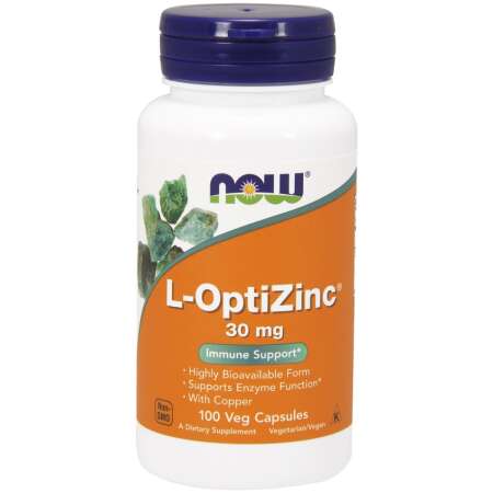 NOW Foods L-OptiZinc, 30mg - 100 vcaps