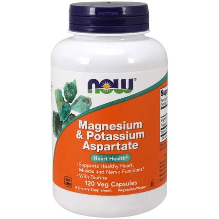 NOW Foods Magnesium & Potassium Aspartate with Taurine - 120 vcaps