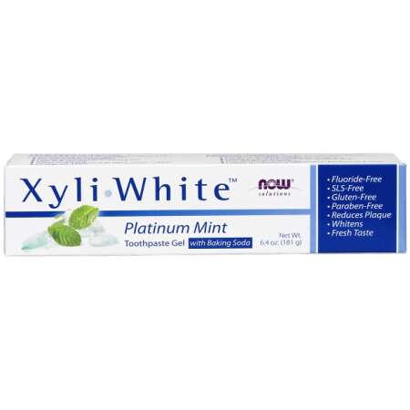 NOW Foods XyliWhite, Platinum Mint Toothpaste Gel w/Baking Soda - 181g