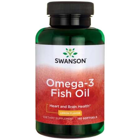 Swanson Omega-3 Fish Oil, Lemon - 150 softgels