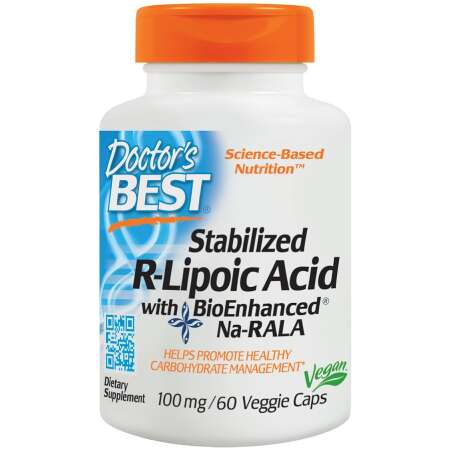 Doctor's Best Stabilized R-Lipoic Acid with Na-RALA, 100mg - 60 vcaps