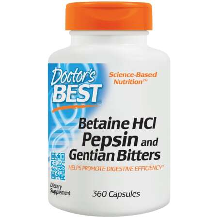 Doctor's Best Betaine HCl Pepsin & Gentian Bitters - 360 caps