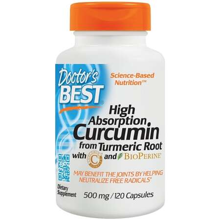 Doctor's Best High Absorption Curcumin From Turmeric Root with C3 Complex & BioPerine, 500mg - 120 caps