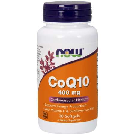 NOW Foods CoQ10 with Vitamin E & Sunflower Lecithin, 400mg - 30 softgels
