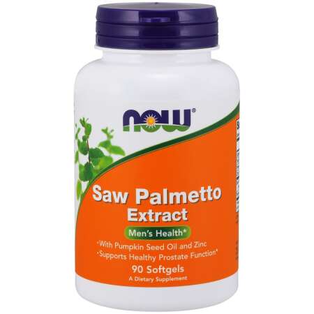 NOW Foods Saw Palmetto Extract with Pumpkin Seed Oil and Zinc, 80mg - 90 softgels