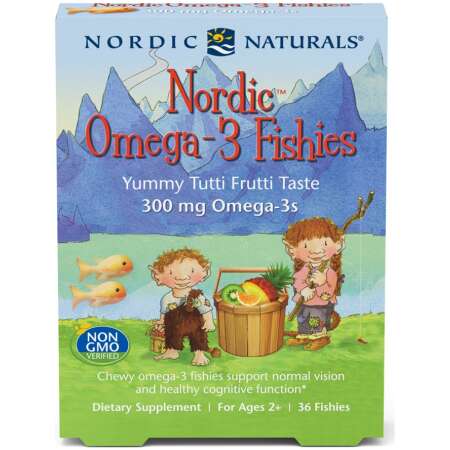 Nordic Naturals Nordic Omega-3 Fishies, 300mg Yummy Tutti Frutti Taste - 36 fishies