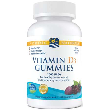 Nordic Naturals Vitamin D3 Gummies, 1000 IU Wild Berry - 120 gummies