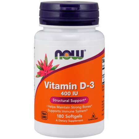 NOW Foods Vitamin D-3, 400 IU - 180 softgels