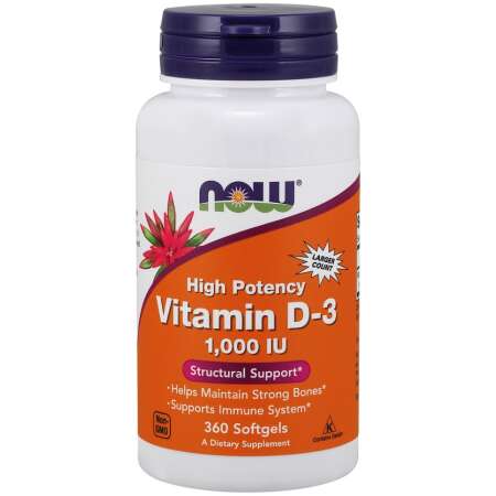 NOW Foods Vitamin D-3, 1000 IU - 360 softgels