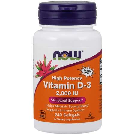 NOW Foods Vitamin D-3, 2000 IU - 240 softgels