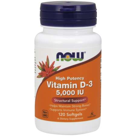 NOW Foods Vitamin D-3, 5000 IU - 120 softgels