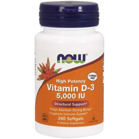 NOW Foods Vitamin D-3, 5000 IU - 240 softgels