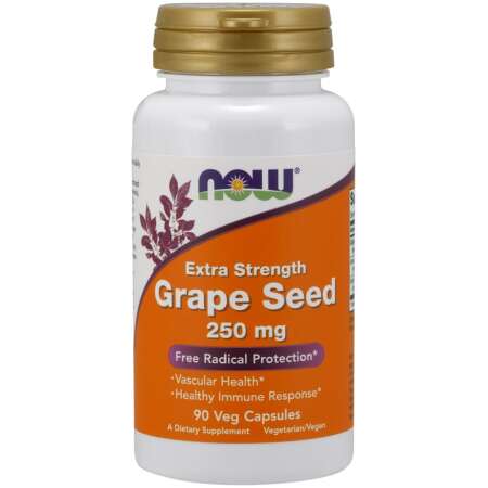 NOW Foods Grape Seed, 250mg Extra Strength - 90 vcaps