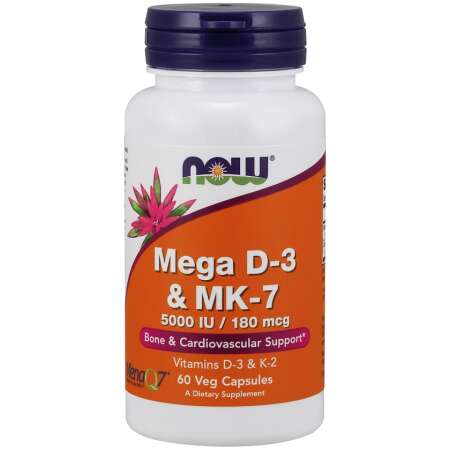 NOW Foods Mega D-3 & MK-7 - 60 vcaps