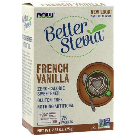 NOW Foods Better Stevia Packets, French Vanilla - 75 packets