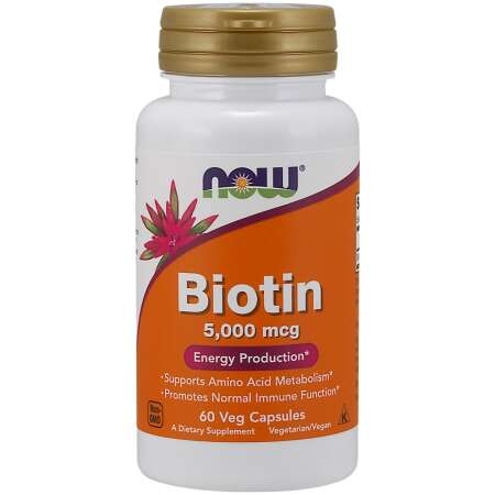 NOW Foods Biotin, 5000mcg - 60 vcaps