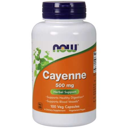 NOW Foods Cayenne, 500mg - 100 vcaps