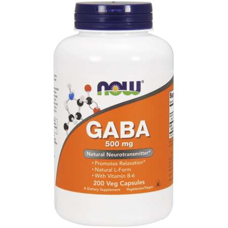 NOW Foods GABA with Vitamin B6, 500mg - 200 vcaps