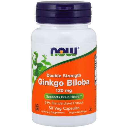 NOW Foods Ginkgo Biloba Double Strength, 120mg - 50 vcaps