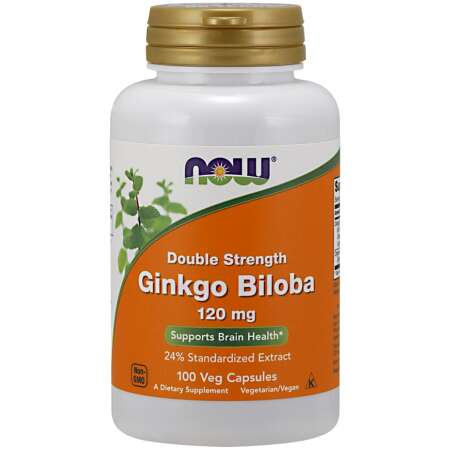 NOW Foods Ginkgo Biloba Double Strength, 120mg - 100 vcaps
