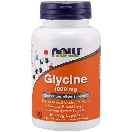 NOW Foods Glycine, 1000mg - 100 vcaps