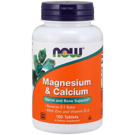 NOW Foods Magnesium & Calcium with Zinc and Vitamin D3 - 100 tablets