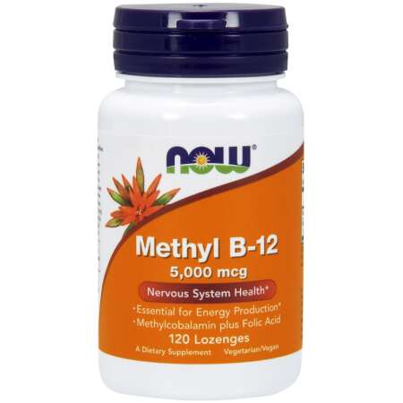 NOW Foods Methyl B-12 with Folic Acid, 5000mcg - 120 lozenges