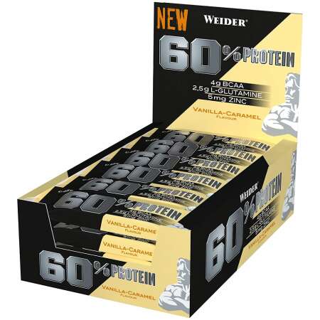 Weider 60% Protein Bar, Vanilla-Carmel - 24 x 45g