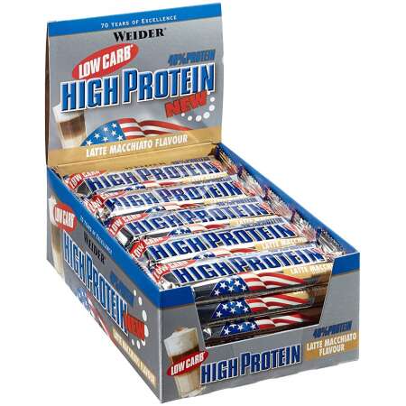 Weider 40% Low Carb High Protein Bar, Peanut Caramel - 24 x 50g