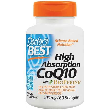 Doctor's Best High Absorption CoQ10 with BioPerine, 100mg - 60 softgels