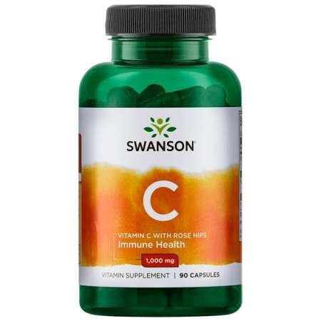 Swanson Vitamin C with Rose Hips Extract, 1000mg - 90 caps