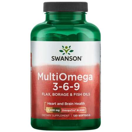 Swanson MultiOmega 3-6-9 - Flax & Borage & Fish Oils - 120 softgels
