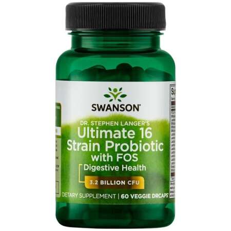 Swanson Dr. Stephen Langer's Ultimate 16 Strain Probiotic with FOS, 3.2 Billion CFU - 60 vcaps