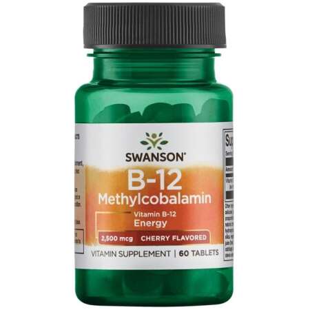 Swanson Vitamin B-12 Methylcobalamin, 2500mcg Cherry - 60 tablets