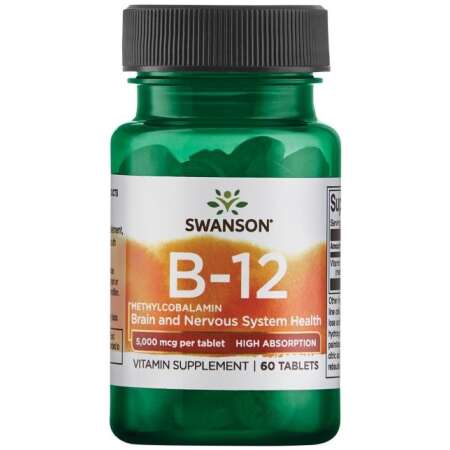 Swanson Vitamin B-12 Methylcobalamin, 5000mcg High Absorption - 60 tabs