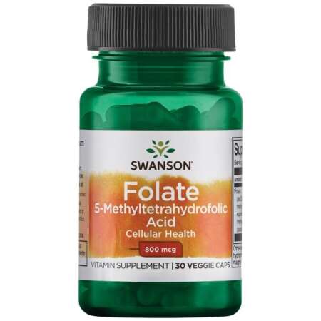 Swanson Folate (5-Methyltetrahydrofolic Acid), 800mcg - 30 vcaps