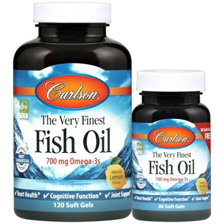 Carlson Labs The Very Finest Fish Oil - 700mg Omega-3s, Natural Orange - 120 + 30 softgels