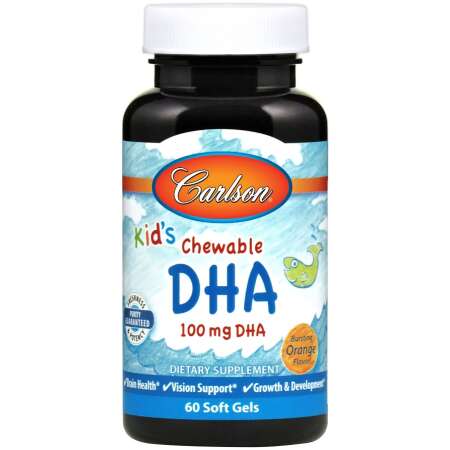 Carlson Labs Kid's Chewable DHA, 100mg Orange - 60 softgels