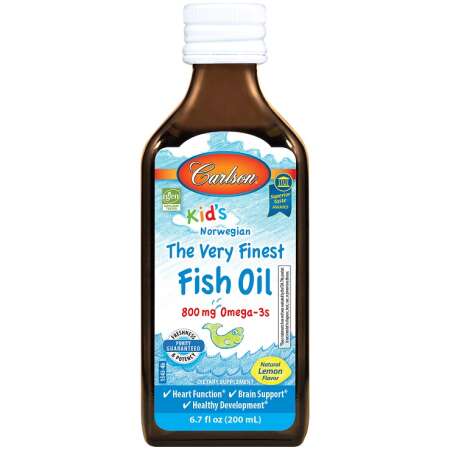 Carlson Labs Kid's The Very Finest Fish Oil, 800mg Lemon - 200 ml.